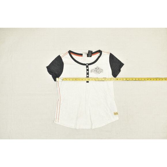 Harley-Davidson Women's Henley T-Shirt Gray White Size XL - Picture 3 of 8